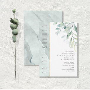 Invitación Dreamy Greenery Bridal Shower Green/Blue ID817