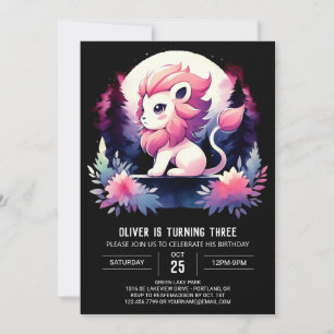 Invitación Dreamy Happy Lion Birthday