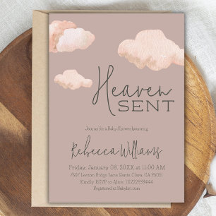 Invitación Dreamy Heaven envió Baby Shower sobre temas de cie