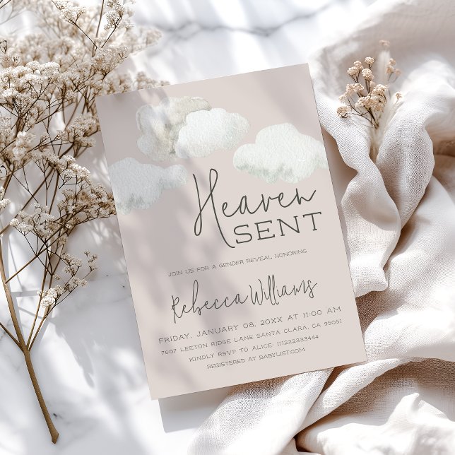 Invitación Dreamy Heaven envió Revelación de Género Neutral (Subido por el creador)