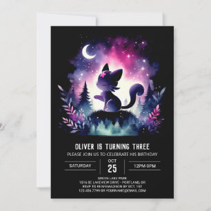 Invitación Dreamy Kids Cat Birthday
