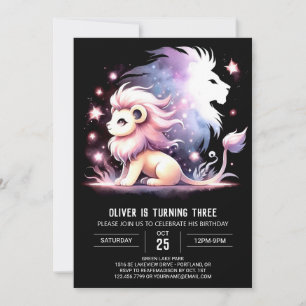 Invitación Dreamy Kids Lion Birthday