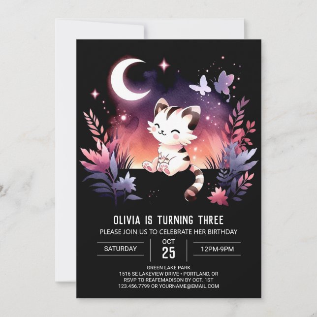 Invitación Dreamy Kids Tiger Birthday (Anverso)