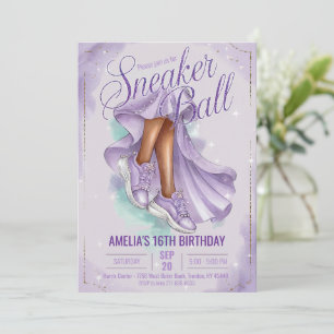Invitación Dreamy Lavender Sneaker Ball Cumpleaños Feminine