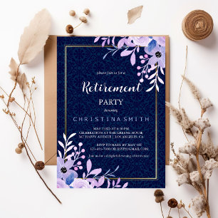 Invitación Dreamy Lilac Pastel Watercolor Retirement Fiesta