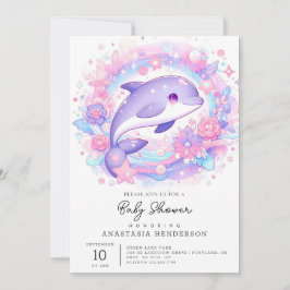 Invitación Dreamy Little Dolphin Baby Shower