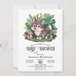Invitación Dreamy Little Wolf Baby Shower