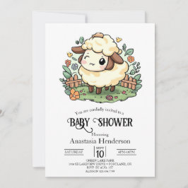 Invitación Dreamy Magical Sheep Baby Shower