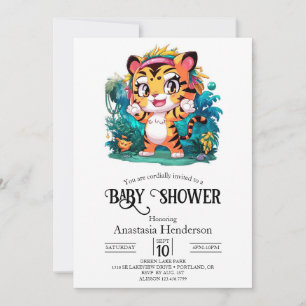 Invitación Dreamy Magical Tiger Digital Baby Shower