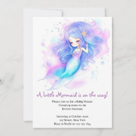 Invitación Dreamy Mermaid Baby Shower Celebration