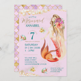 Invitación Dreamy Mermaid Birthday Party