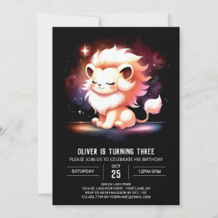 Invitación Dreamy Minimalista Lion Birthday