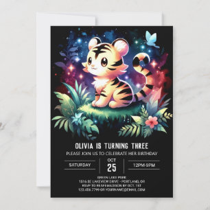 Invitación Dreamy Minimalista Tiger Birday
