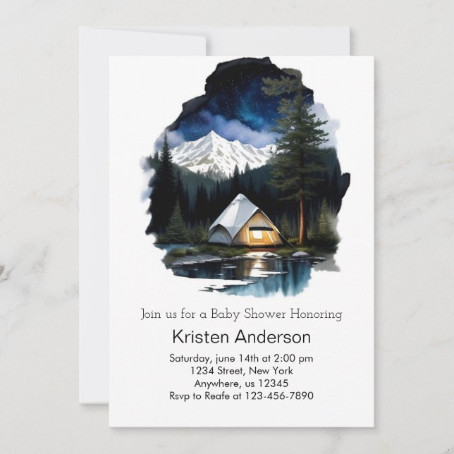 Invitación Dreamy Night Sky Adventure Baby Shower (Anverso)