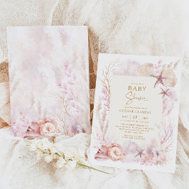 Invitación Dreamy Ocean Baby Shower Under Sea Mermaid