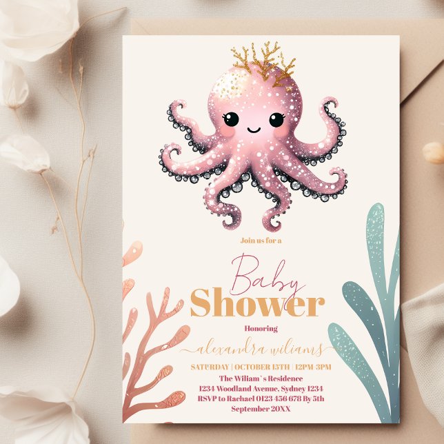 Invitación Dreamy Ocean Baby Shower Under the Sea (Subido por el creador)
