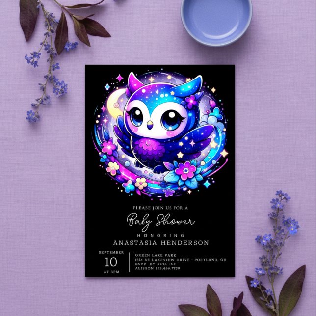 Invitación Dreamy Owl Baby Shower (Subido por el creador)