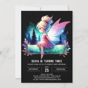 Invitación Dreamy Pastel Fairy Birday