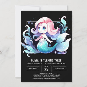 Invitación Dreamy Pastel Mermaid Cumpleaños