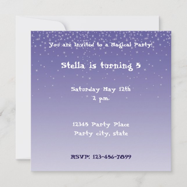 Invitación Dreamy Purple (Anverso)