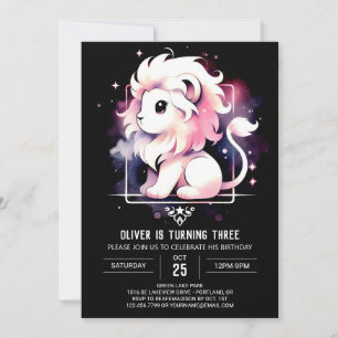 Invitación Dreamy Safari Lion Birthday