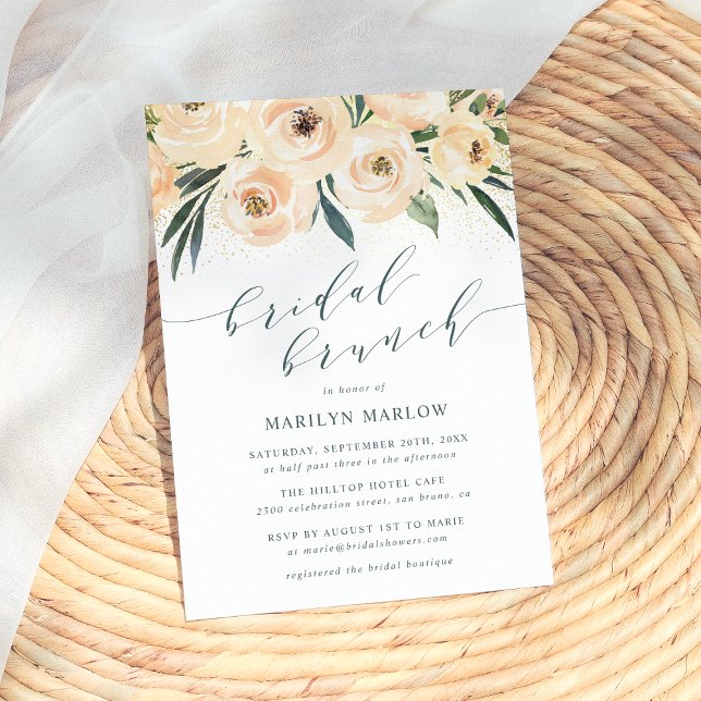 Invitación Dreamy Sea Rosa Gold Purpurina Bridal Shower Brunc (Subido por el creador)