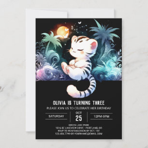 Invitación Dreamy Simple Tiger Birday