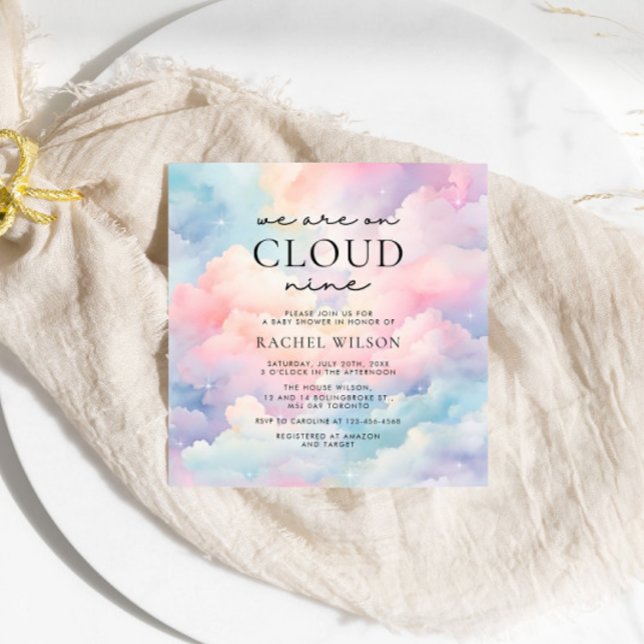 Invitación Dreamy Sky Estamos en Cloud Nueve Baby Shower (Subido por el creador)