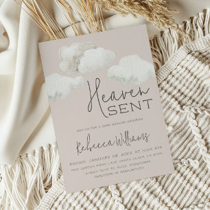 Invitación Dreamy Sky Heaven envió Baby Shower neutral de gén