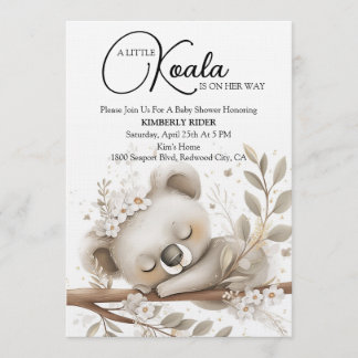 Invitación Dreamy Sleeping Koala