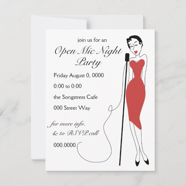 Invitación Dreamy Songstress (Anverso)