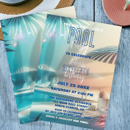 Invitación Dreamy Summer Fun Pool Fiesta Celebración del cump