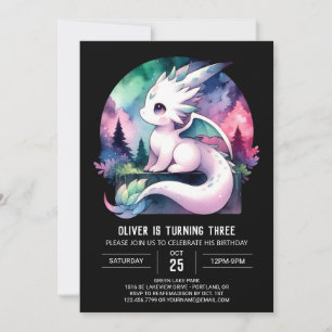 Invitación Dreamy Sweet Dragon Birthday