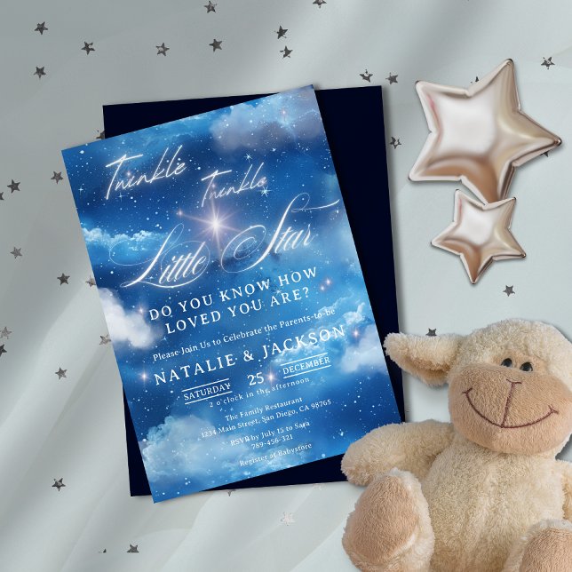 Invitación Dreamy Twinkle Twinkle Little Star Baby Shower (Dreamy Twinkle Twinkle Little Star Baby Shower Invitation)