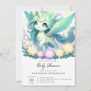 Invitación Dreamy Unicorn Baby Shower