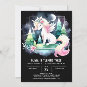 Invitación Dreamy Watercolor Horse Birday