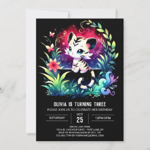 Invitación Dreamy Watercolor Tiger Birday
