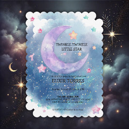 Invitación Dreamy Watercolor Twinkle Little Star Baby Shower