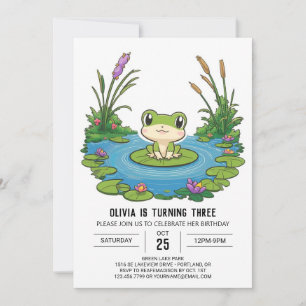 Invitación Dreamy Whimsical Frog Digital Birday