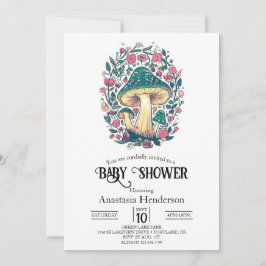 Invitación Dreamy Whimsical Mushroom Baby Shower