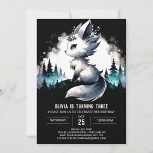 Invitación Dreamy Whimsy Wolf Birthday