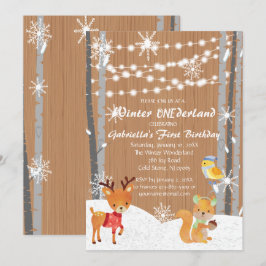 Invitación Dreamy Woodland Forest Onederland Cumpleaños