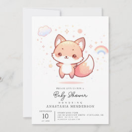 Invitación Dreamy Woods Fox Baby Shower
