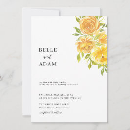 Invitación Dreamy Yellow Rose Boda