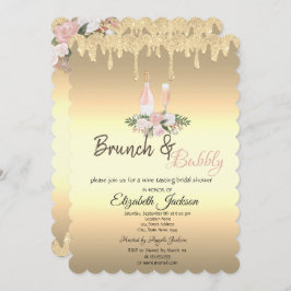 Invitación Drenaje de oro Brunch & Bubbly Flowers Bridal Show