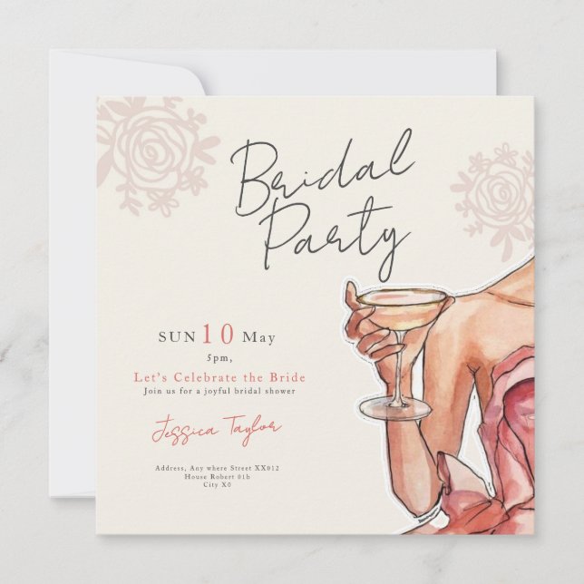 Invitación Dress bridal shower party cheers invitation (Anverso)