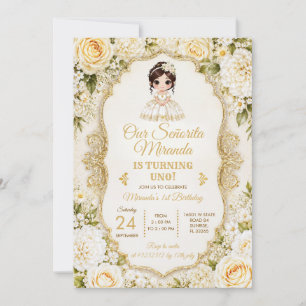 Invitación Dress de fiesta de cumpleaños primera Señorita Mex