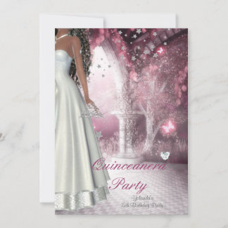 Invitación Dress de Quinceañera Cumpleaños 15 Años Blanco