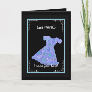 Invitación Dress Florista de nombre personalizado PERIWINKLE 