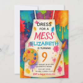Invitación Dress for a Mess Art Party Birthday